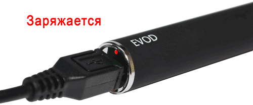 Индикация заряда аккумулятора EVOD USB