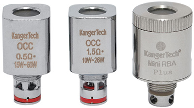 Испарители Kanger OCC 0.5 Ом, 1.5 Ом и обслуживаемый Mini RBA Plus